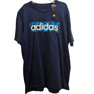 Adidas T shirt Size Large Blue White Men New
